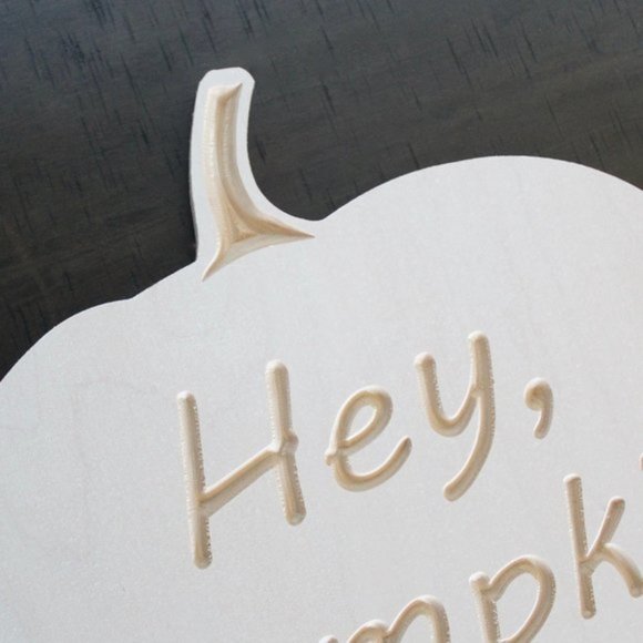 Hey, Pumpkin Fall Decor White Wood Pumpkin Sign - Picture 3 of 7